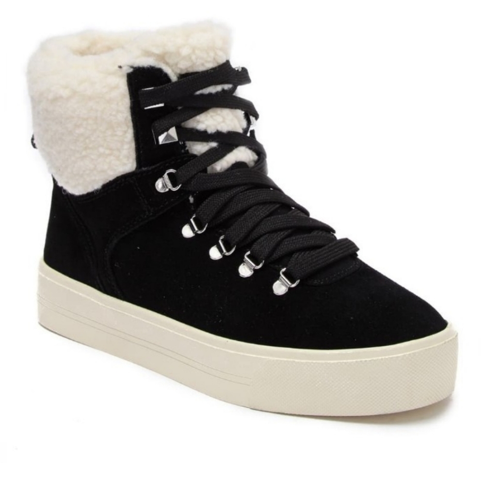 Marc Fisher Shearling Sneaker Platform Suede Boots